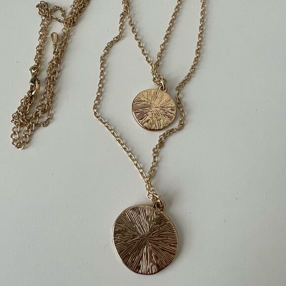 Layered Coin Medallion Pendant Necklace - Picture 5 of 5